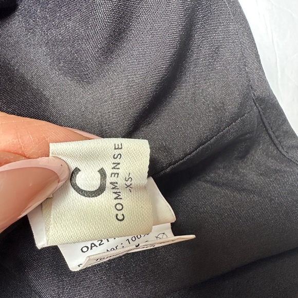 Commense Mini Skirt Women’s Sz XS Leaf print Metallic black and Green - Picture 5 of 10